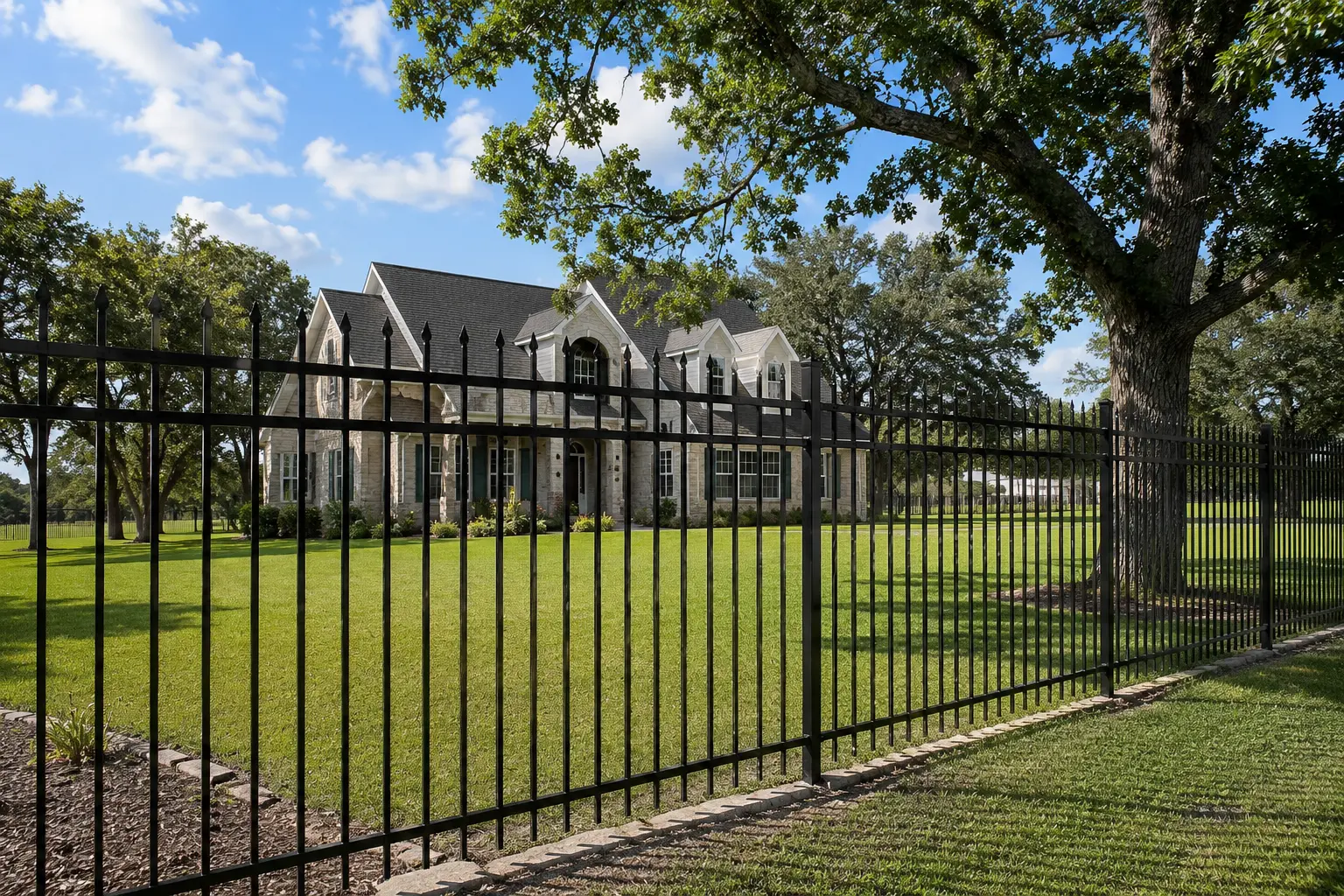 Representative Estate Property with black decorative steel fence